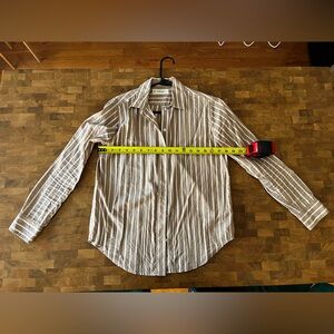 Everlane Button-down Women’s Shirt Size 00 Tan with White Stripes